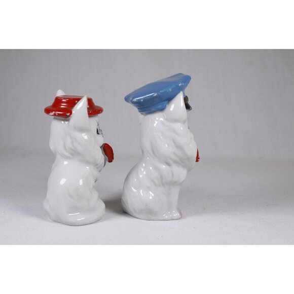 Set of 2 MCM Arnart Japan bow tie cat figurines, anthropomorphic porcelain cats - Picture 7 of 9